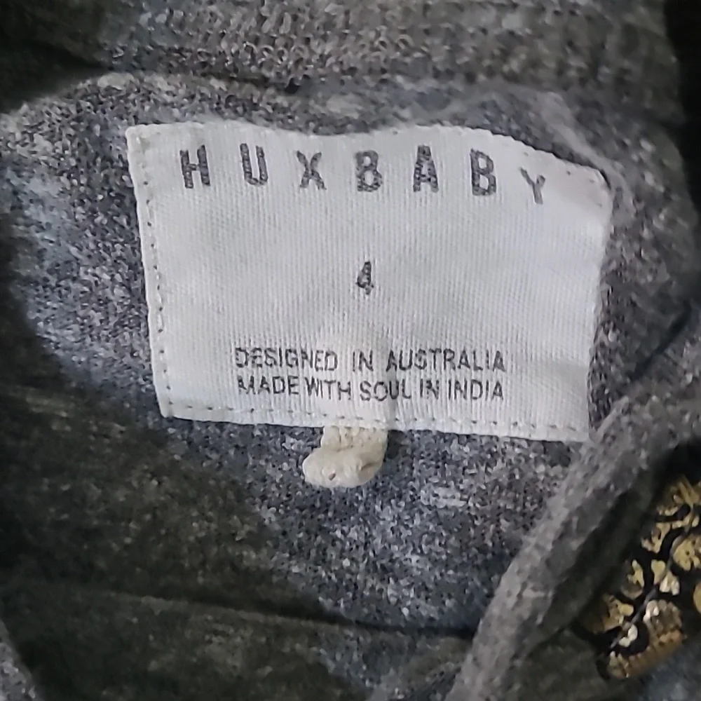 Huxbaby Gray and Gold Kids Dress Size 4
